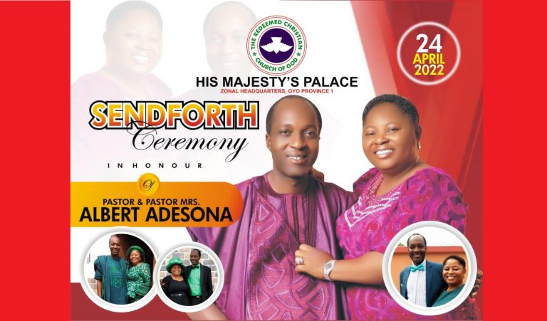 Live Broadcast of the Sendforth Programme for Pastor & Pastor Mrs Adesona